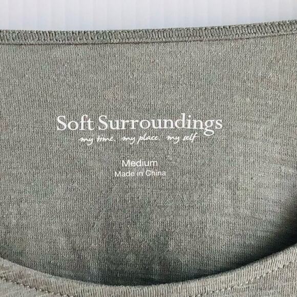 Soft Surroundings light green long sleeve top with button detail on sleeves med - Picture 6 of 6
